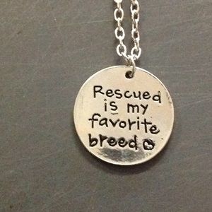 Rescued Is My Favorite Breed, Silver Necklace